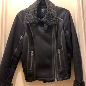 Topshop Shearling Moto Jacket *MOVING SALE